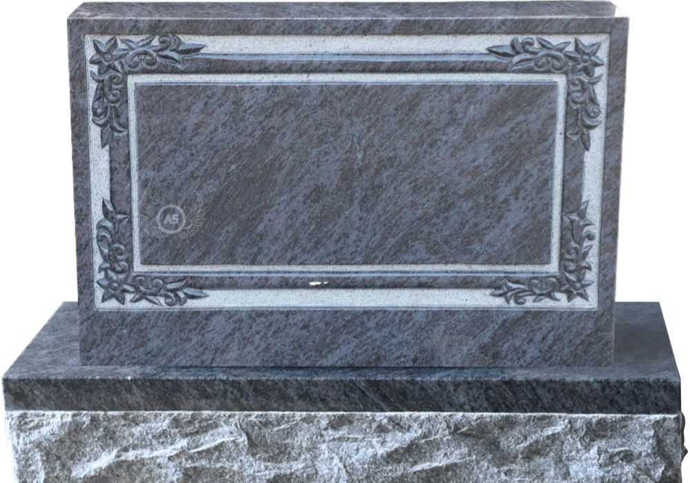 AG 530 Bahama Blue granite monument design